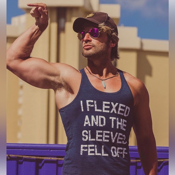 Crazy Dog T-Shirts - I Flexed And The Sleeves Fell Off Tank Top - Picture 3 of 8